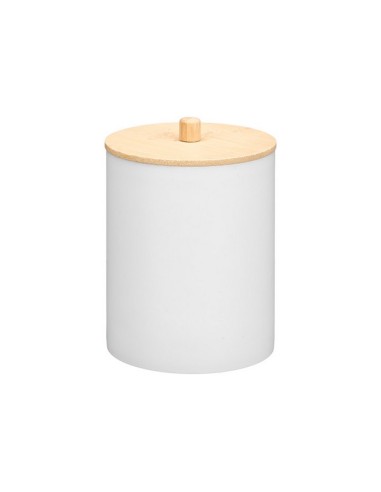 BOTE PLASTICO TAPA BAMBU BLANCO 12885