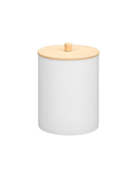 BOTE PLASTICO TAPA BAMBU BLANCO 12885