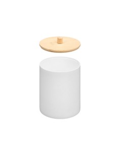 BOTE PLASTICO TAPA BAMBU BLANCO 12885 2