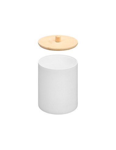 BOTE PLASTICO TAPA BAMBU BLANCO 12885