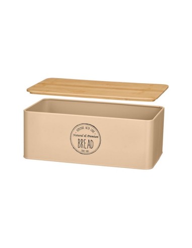 CAJA PARA PAN CON TAPA BAMBU BEIGE 13020
