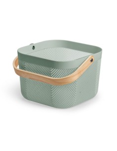 CESTA MULTIUSOS VERDE CUADRADA C/ASA 12198
