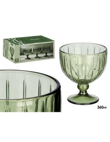 COPA HELADO RAYAS 360 ML VERDE 12413