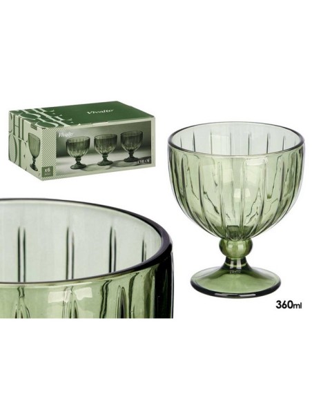 COPA HELADO RAYAS 360 ML VERDE 12413