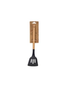 ESPATULA SILICONA NEGRO MANGO MADERA 90507 2