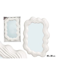 ESPEJO PLASTICO FORMA BLANCO 45 CM 13104